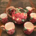 2 Qt Fitz & Floyd Apple Pitcher, 6 Mugs