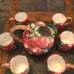2 Qt Fitz & Floyd Apple Pitcher, 6 Mugs