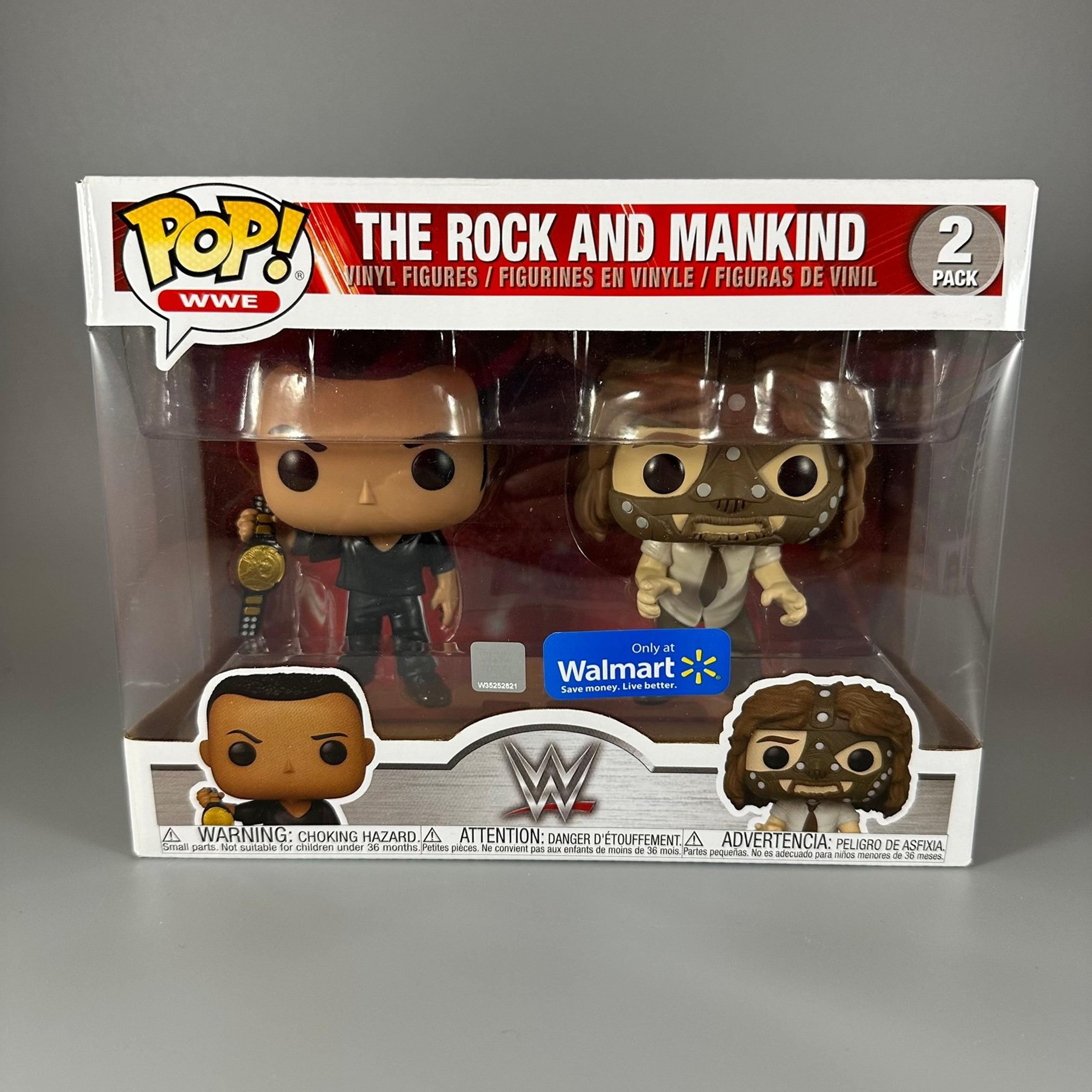 Funko Pop! WWE 2-Pack The Rock And Mankind WalMart Exclusive