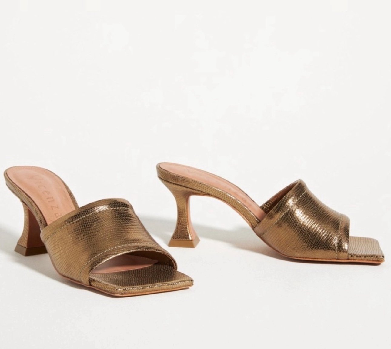 Vicenza Metallic leather Mules casual party wedding reception summer formal