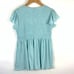 Torrid Women's Smocked Babydoll Top Crewneck Short Flutter Sleeve Light Blue
