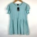 Torrid Women's Smocked Babydoll Top Crewneck Short Flutter Sleeve Light Blue