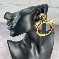 Authentic Vintage 90s Moschino x Jeremy Scott Large Gold Plated Teddy Bear Clip