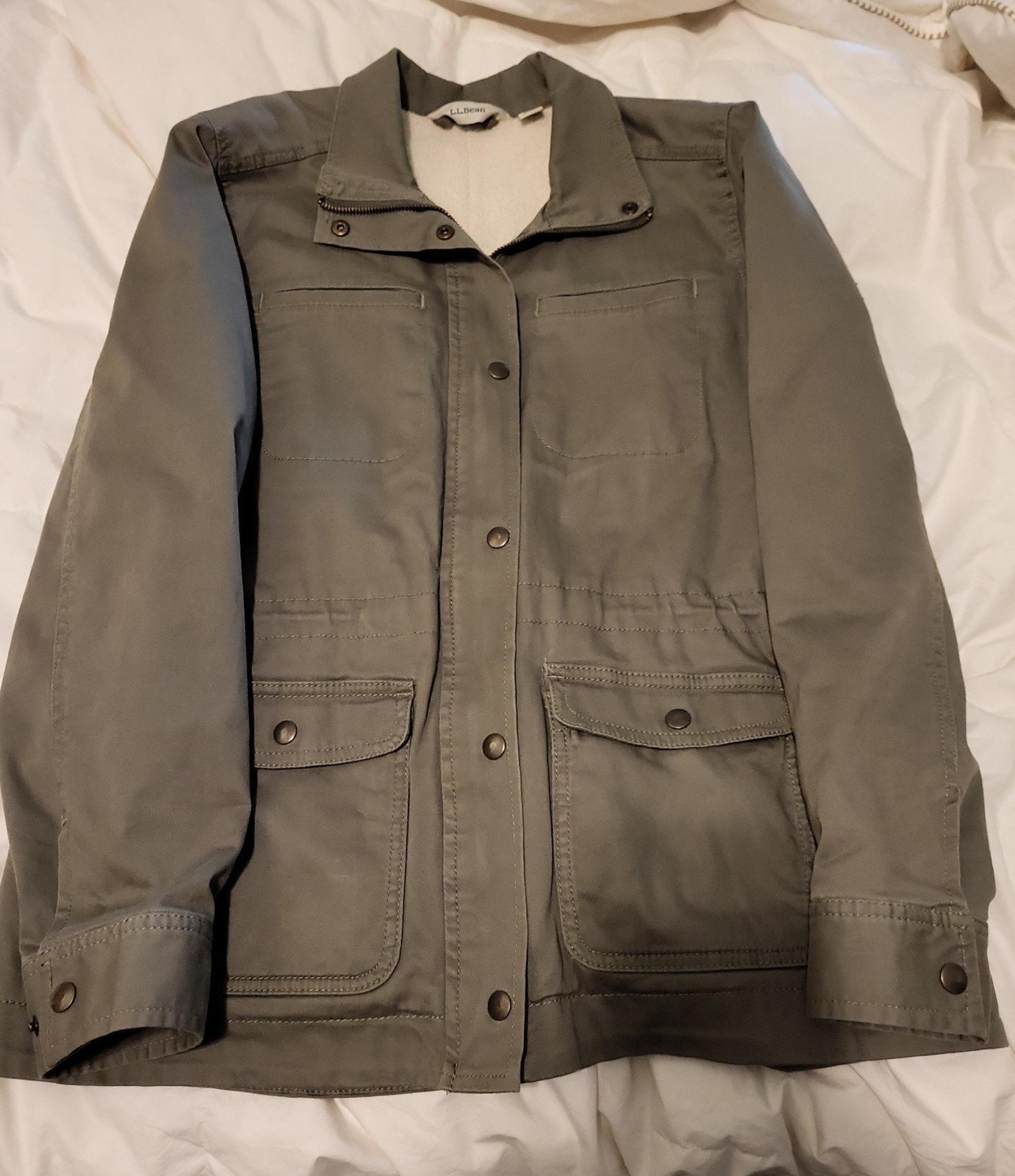Classic Utility Jacket Coat Olive Army Green Women's Size Medium Zip. - L.L. Bean