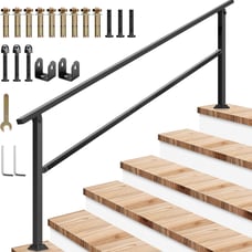 VIVOSUN Outdoor Handrail, 6 Step Stair Handrail, 83 x 36 Fits 1 to 6 Steps