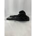 Jeffrey Campbell 'Perennial' Black Satin Rosette Square Toe Thong Sandal Size