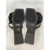 Jeffrey Campbell 'Perennial' Black Satin Rosette Square Toe Thong Sandal Size