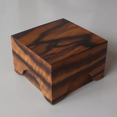 Shogi Piece Box, Black Persimmon Wood