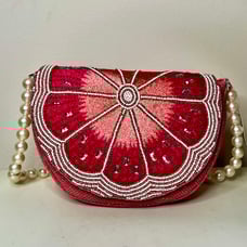 Grapefruit Beaded Embroidered Bag Purse