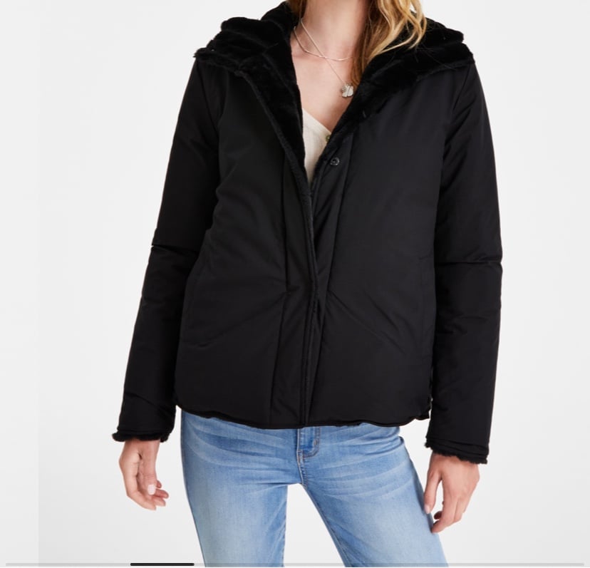 Reversible Maralyn & Me Faux Fur hooded coat!