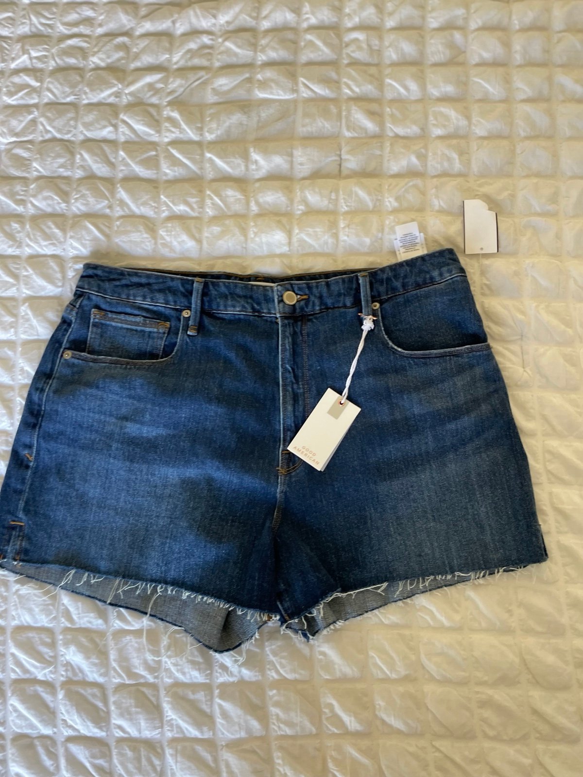 Good American denim cutoff shorts