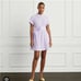 NWT Hill House Women's The Laura Linen Mini Shirt Dress Lilac Striped Size XS