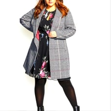 City Chic NWT Womens Plus 18 2X Grand Check Plaid Coat Blazer Jacket NEW