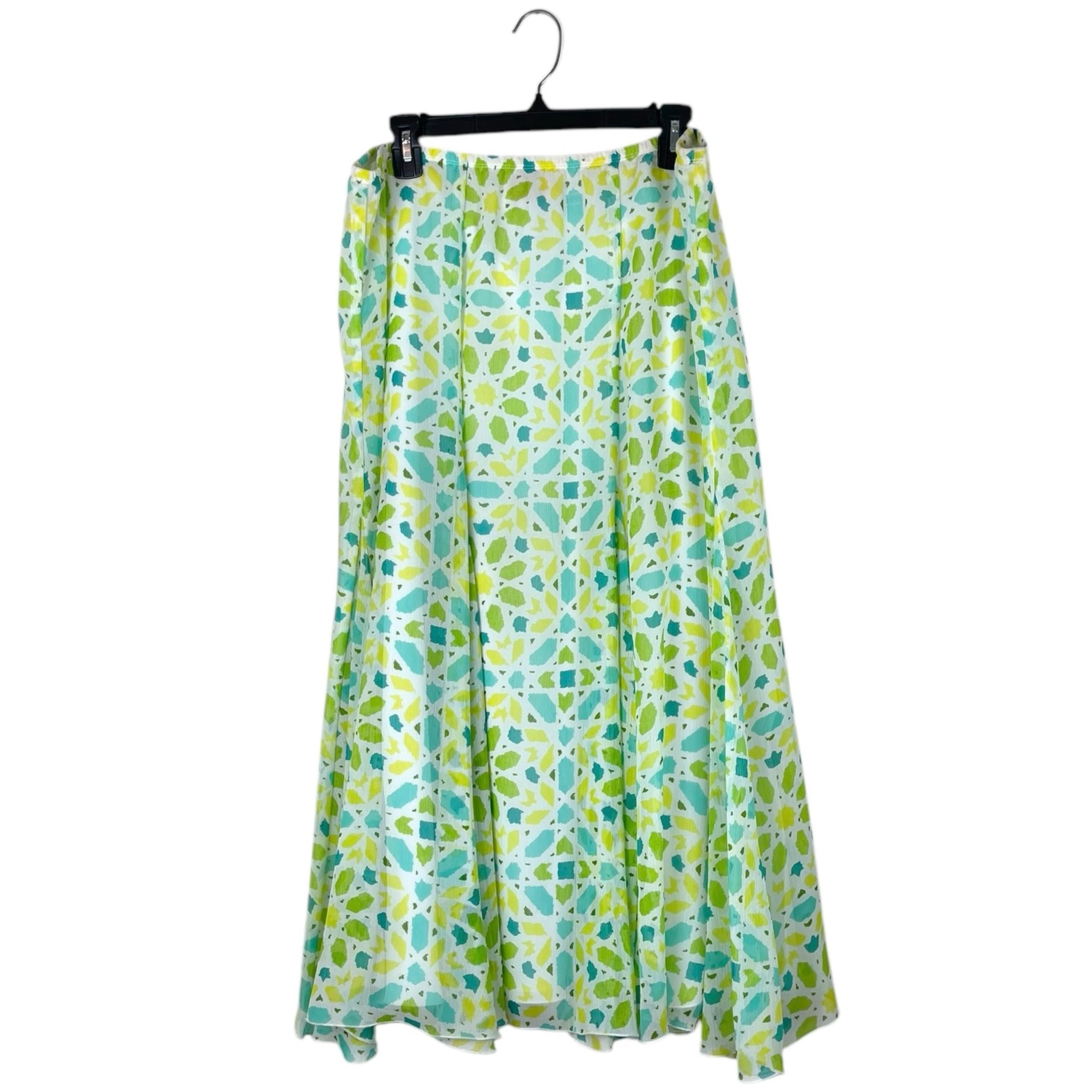 Vintage Y2K Ruby Road Women's Size 16 Floral Midi Skirt Retro Lizzie McGuire