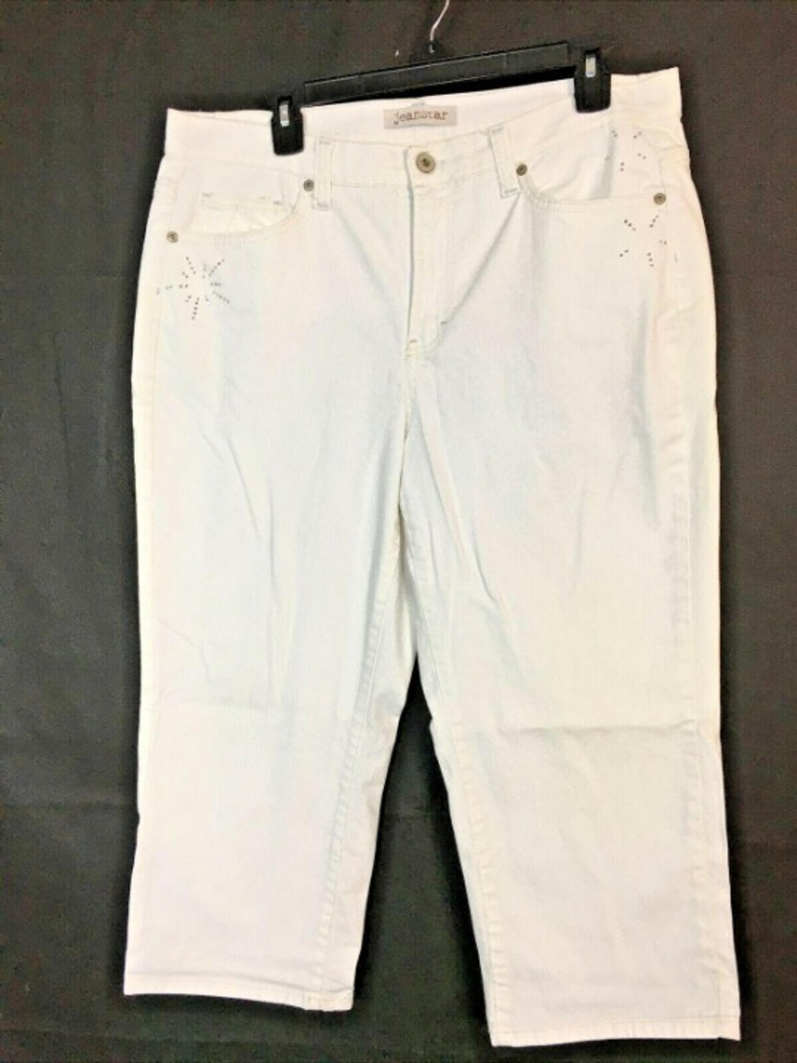 Jeanstar Crop Capri Wide Leg White Jeans