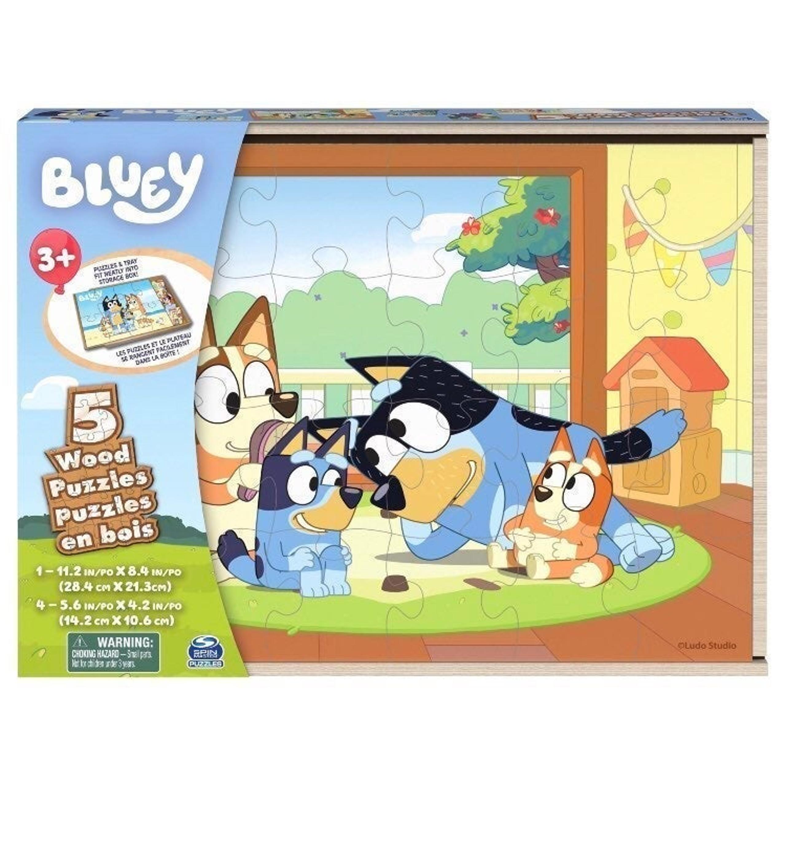 Bluey 5 pack wood puzzle