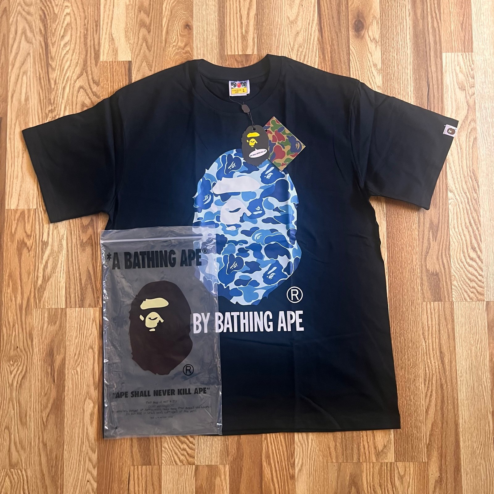 Large Bape blue camo t-shirt