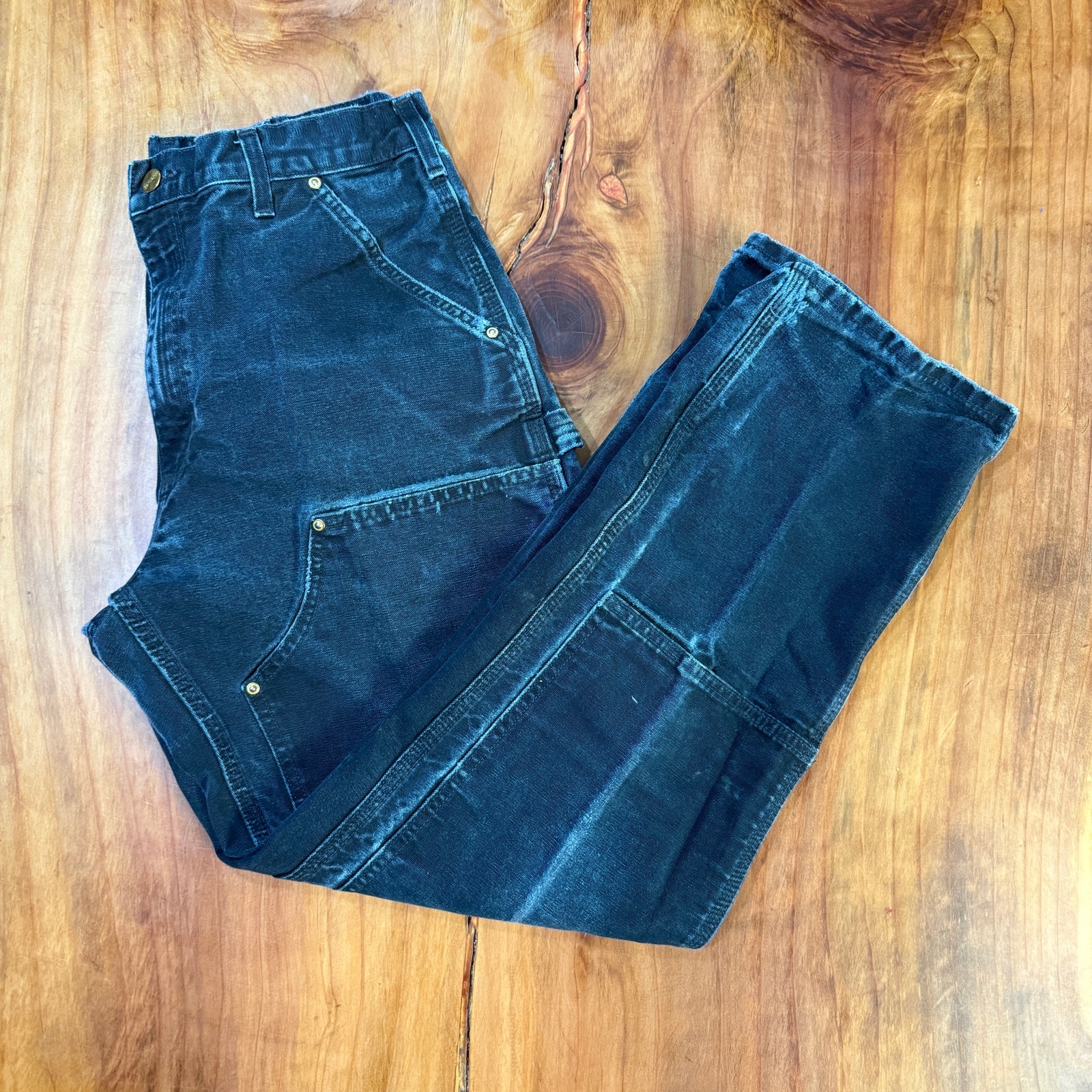 Vintage Carhartt Double Knee Jeans 31 x 30 Distressed Cotton Work Denim USA FF24