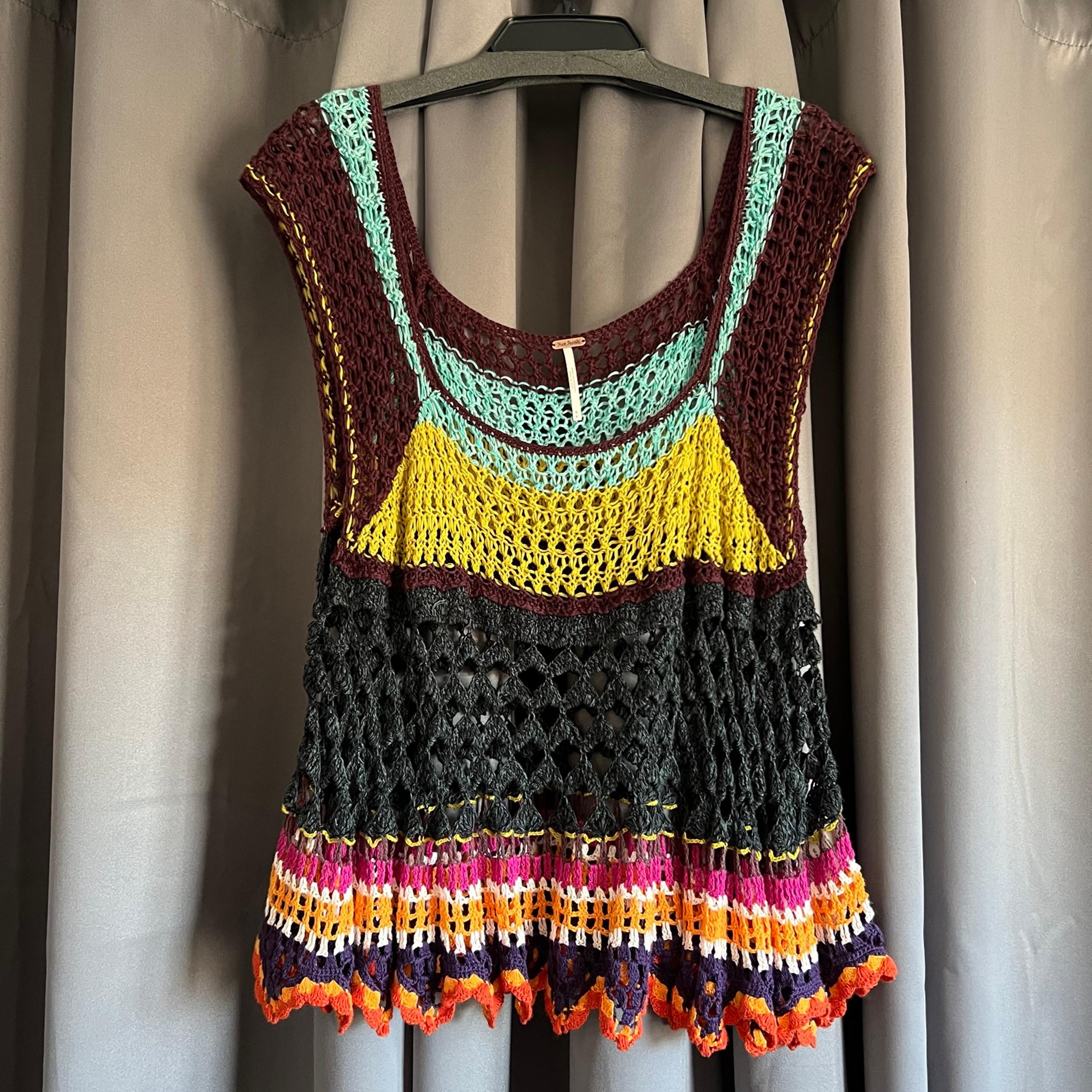 Free People Crochet Overlay Top