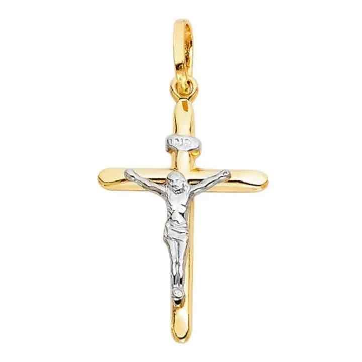 14K solid gold Cross Religious Pendant