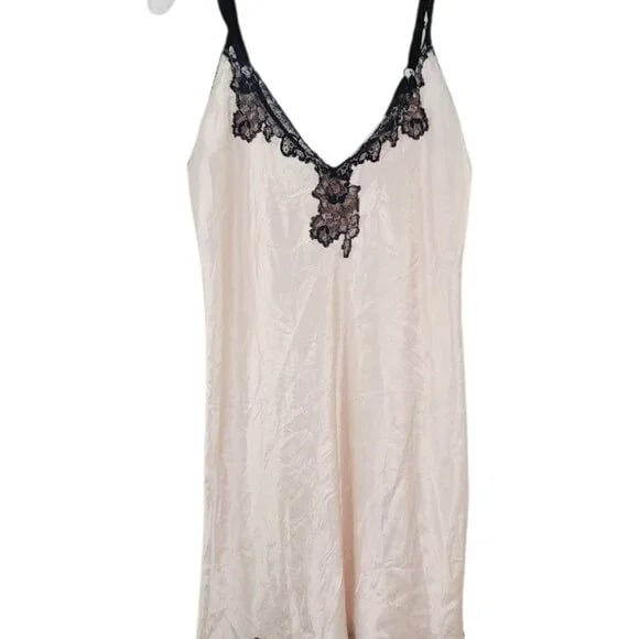 Oscar de la Renta Women's Pink Black Slim Floral Camisole Top Size M