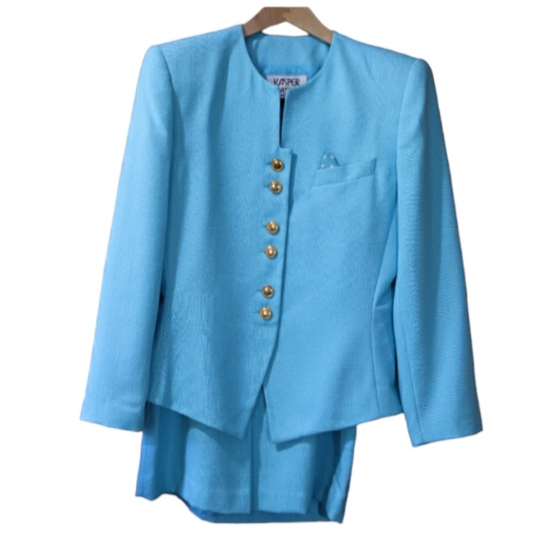 Kasper Vintage Blue Skirt Suit 10