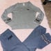 VS PINK cheetah gray outfit set pants crew