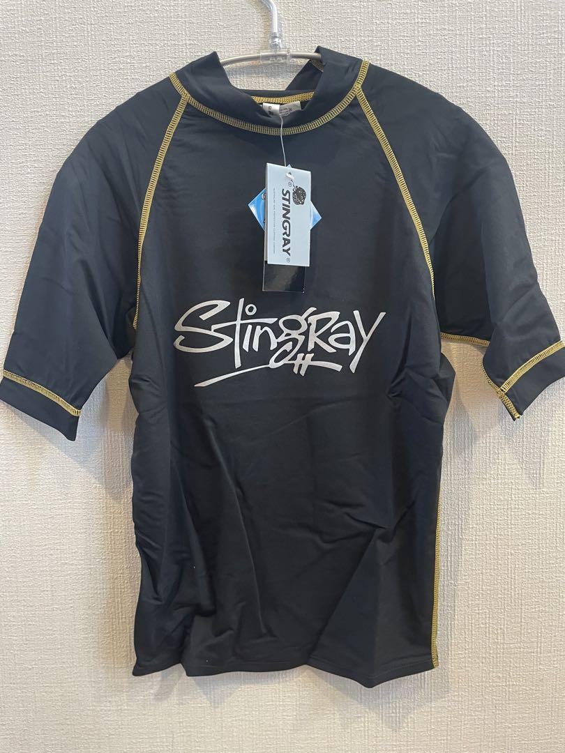 【Brand New】Stingray Short Sleeve Rash Guard Black L Size