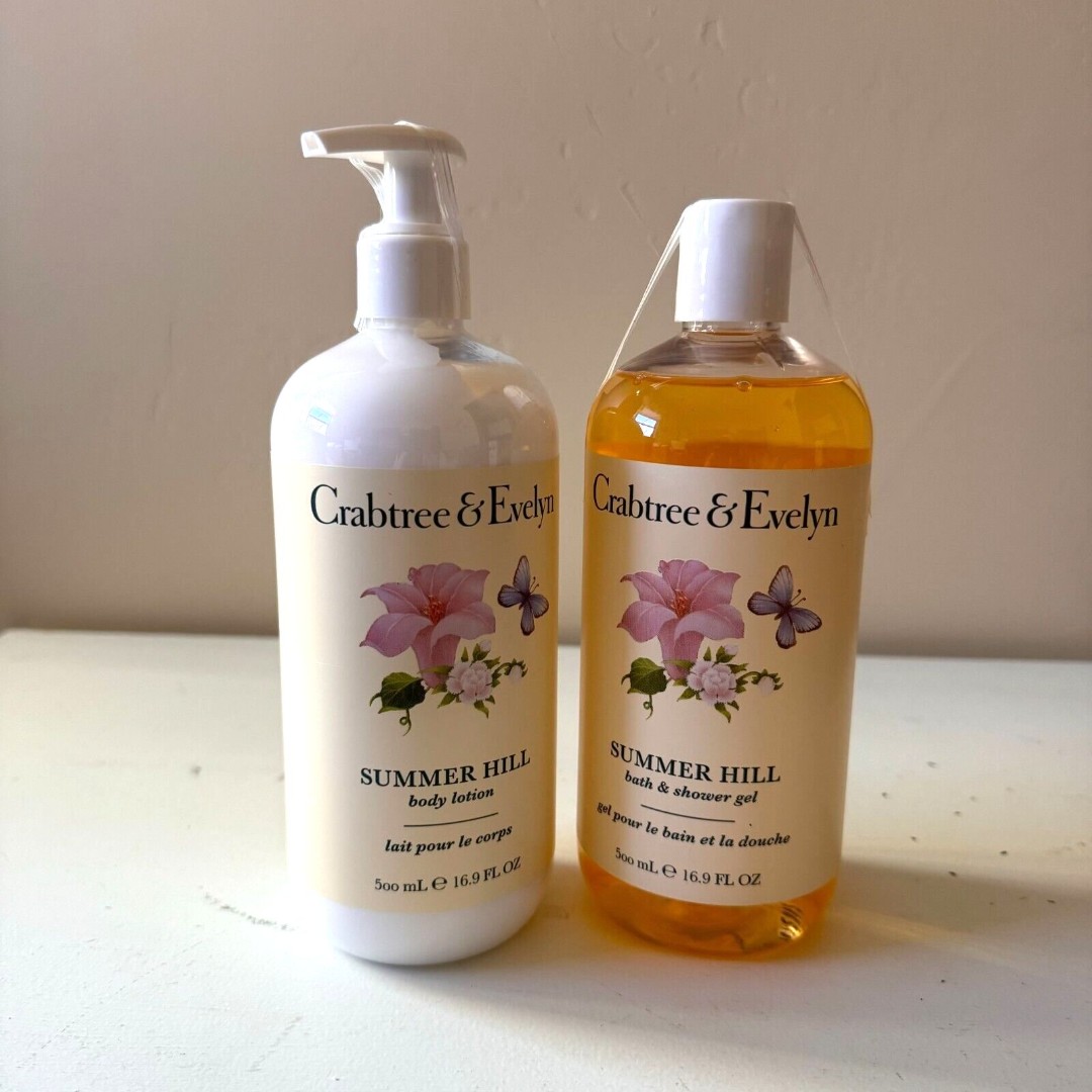 Crabtree Evelyn Summer Hill Body Lotion & Bath & Shower Gel 16.9oz Bundle