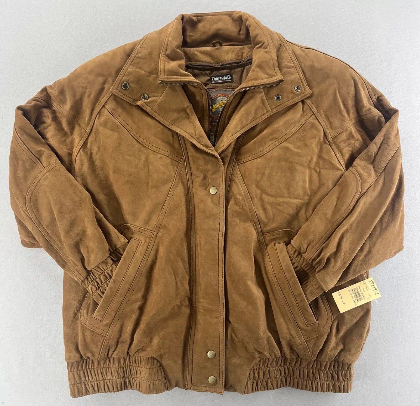 Women’s Adventure Bound Wilsons Brown Leather Bomber Jacket Size XL NOS w/ Tag
