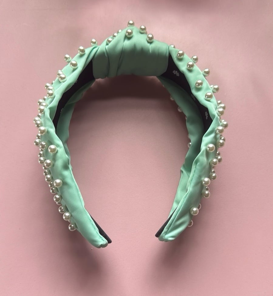 Lele Sadoughi x Stoney Clover Pistachio Pearl Headband