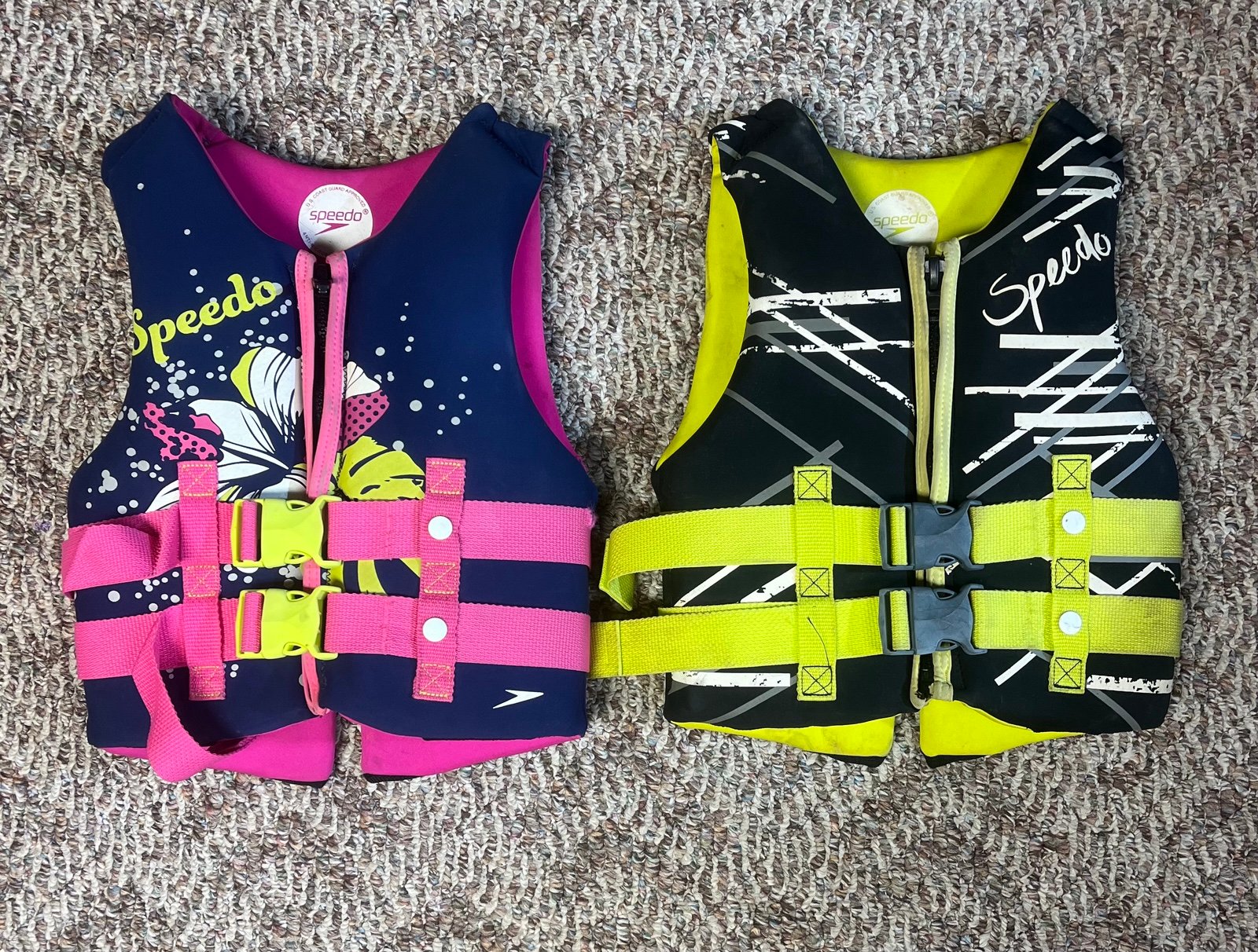 Speedo Youth Life Jacket Vest Kids 50-90lbs LOT OF 2
