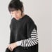 Brand New 【ATON】 Cotton Knit Vest, Black, Round Neck, ATON