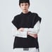 Brand New 【ATON】 Cotton Knit Vest, Black, Round Neck, ATON
