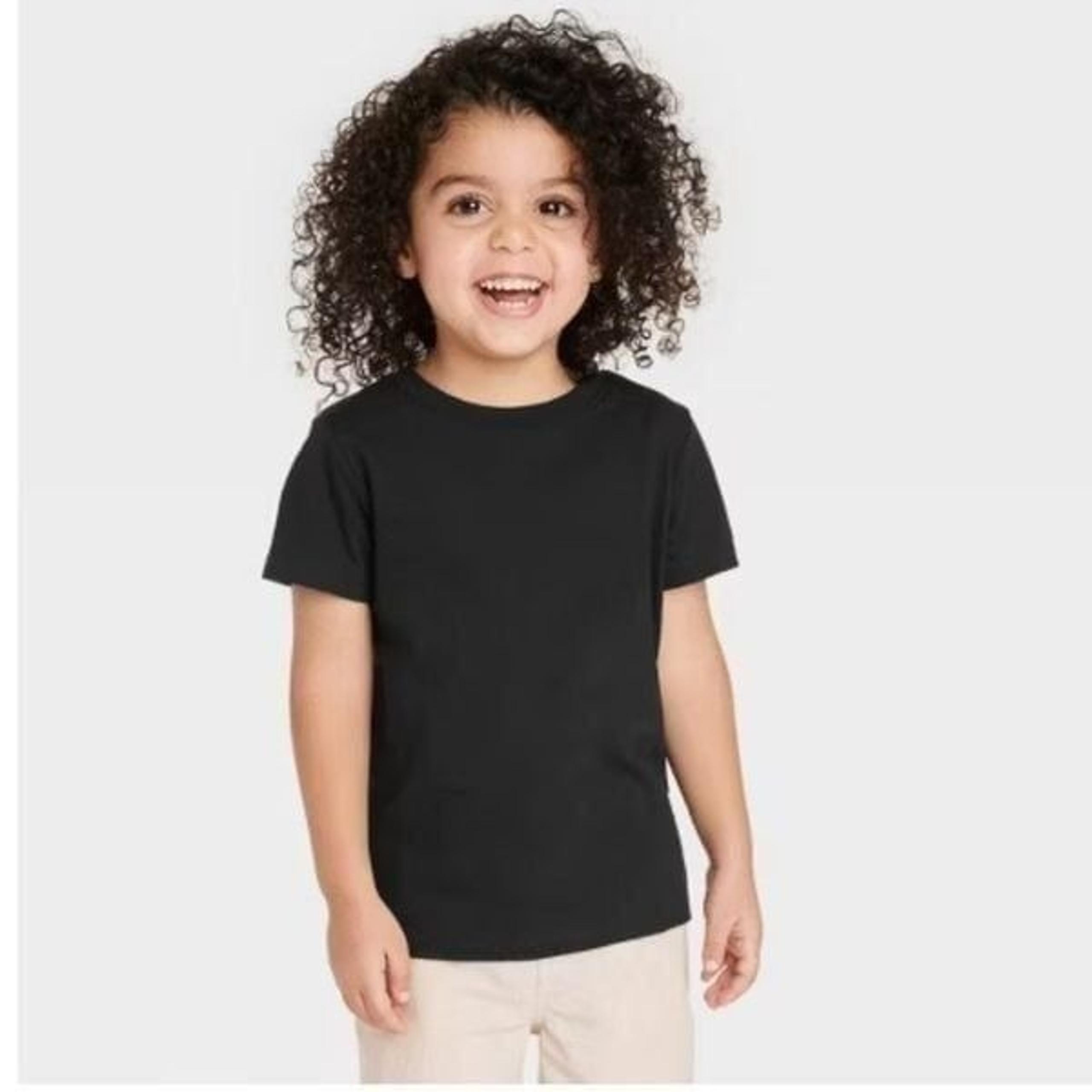 NWOT Cat & Jack Size 2T Black Crewneck Short Sleeve T-Shirt Tee Top Boy’s
