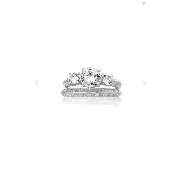 2Ct. Round Cut 3 Stone Knife Edge Bridal/Wedding Ring Set Sz 8~.925 SS