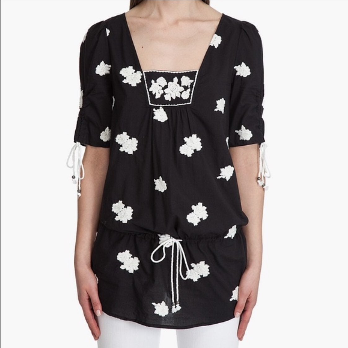 Juicy couture black patsy tunic top dress coverup