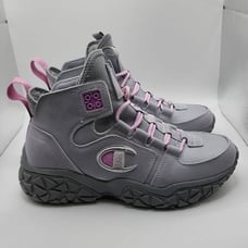 NWT Champion Youth Tank Grid Lined Leather Boots Silverstone Porchid Size 6.5Y