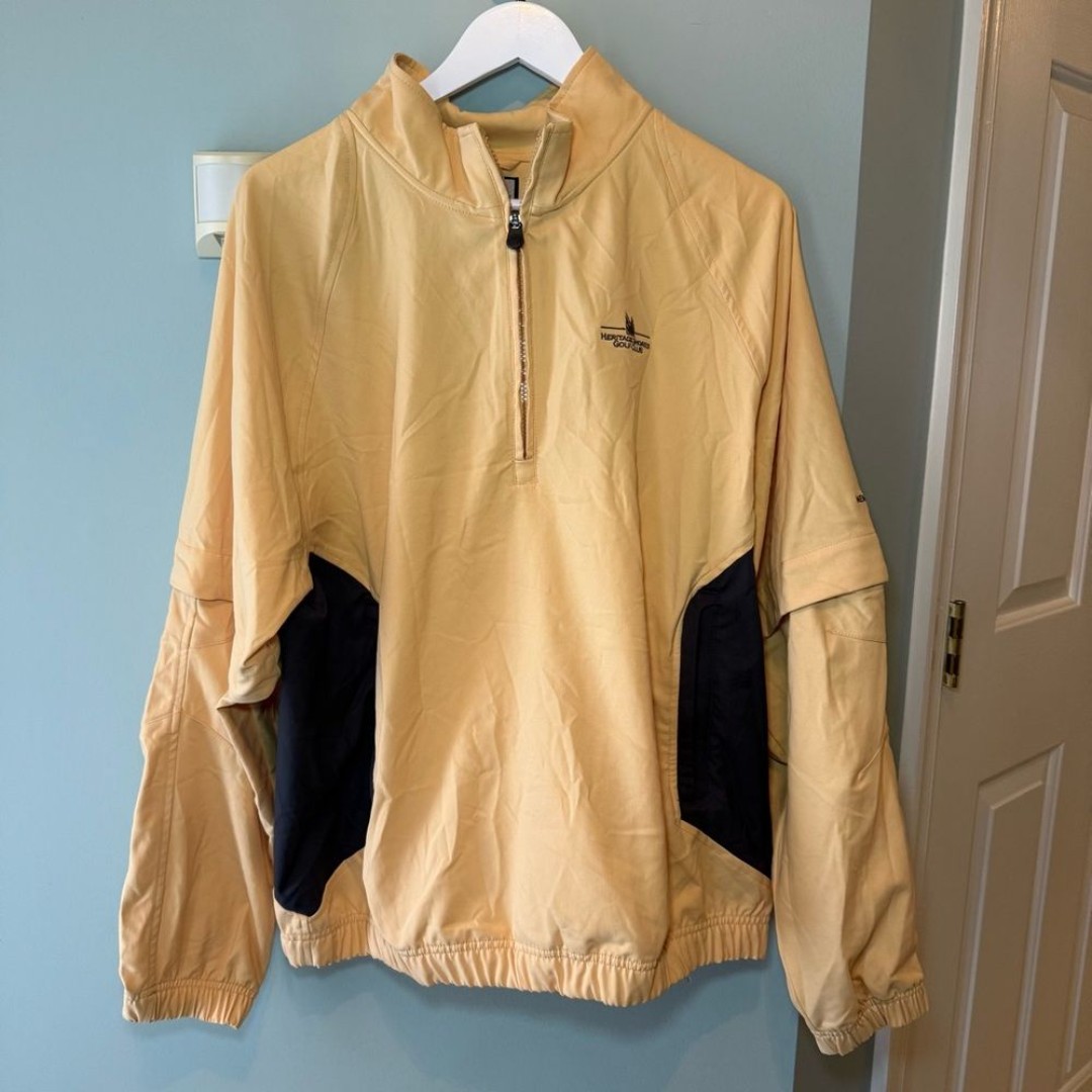 Vintage Heritage Shores Golf Club Yellow Windbreaker 1/4 Zip Men’s Large
