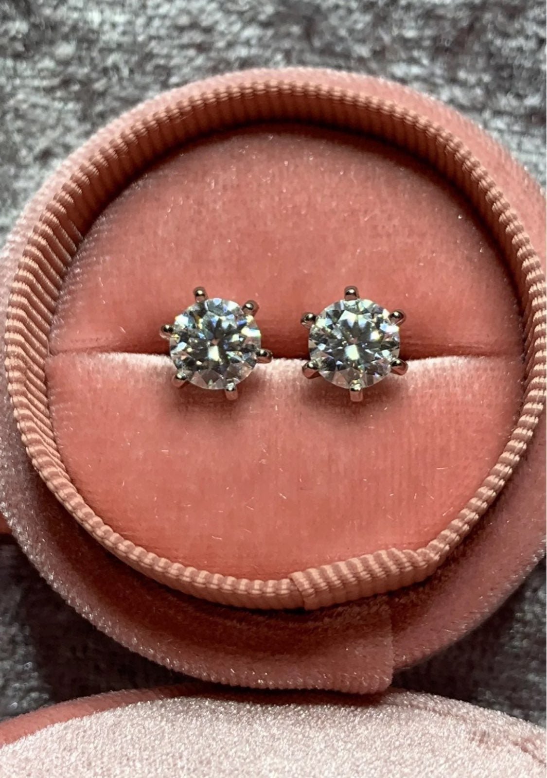 2CT REAL Diamond Earrings 18k White Gold