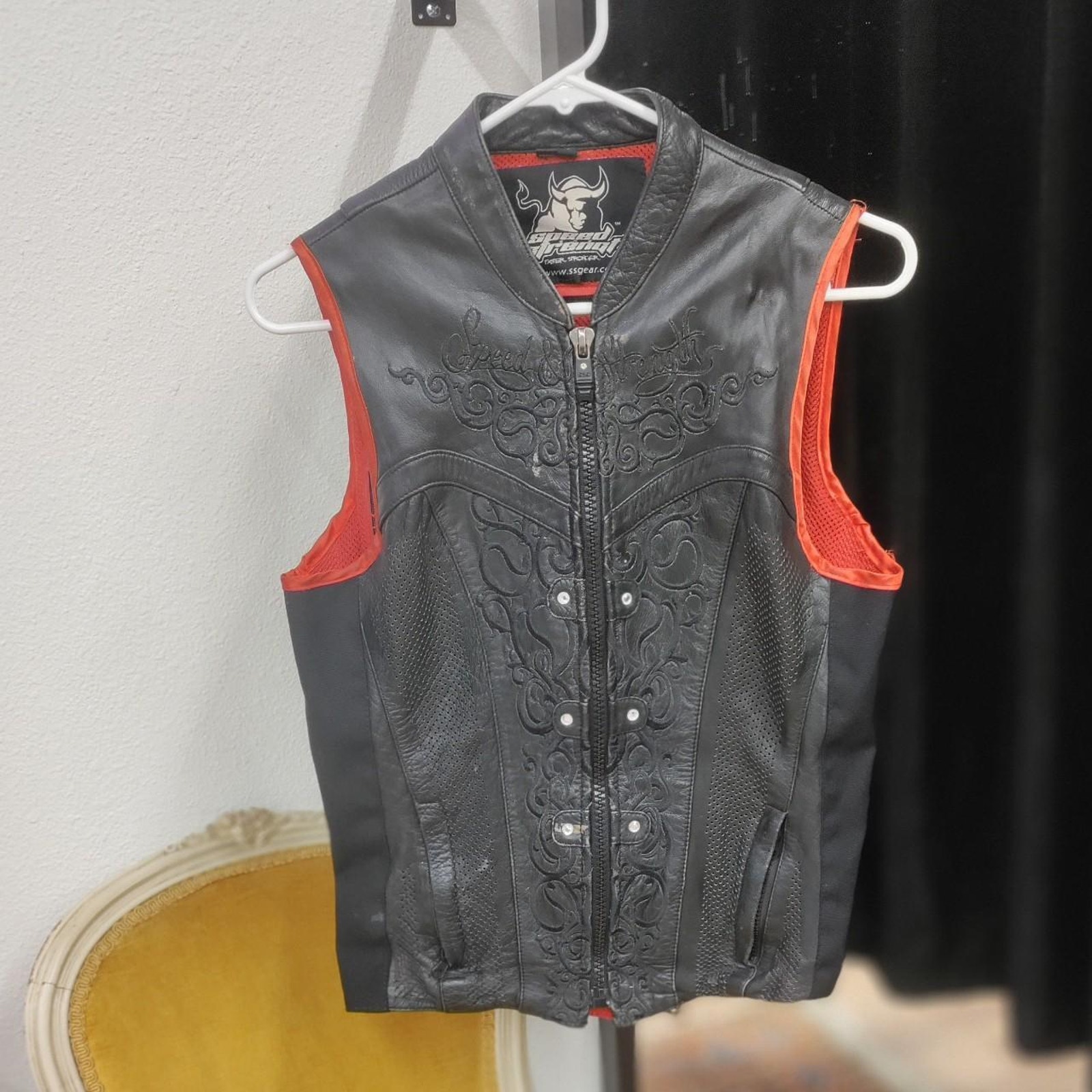 Speed Strength Leather Motorcycle Riding Vest