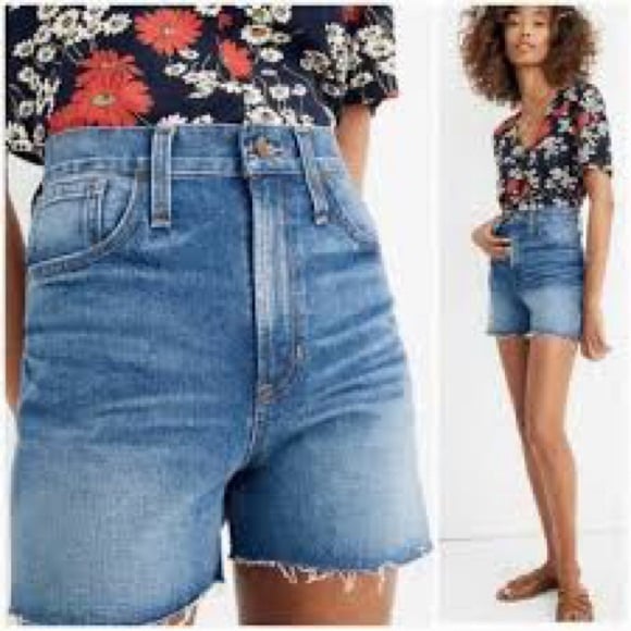 MADEWELL HIGH RISE DENIM SHORTS