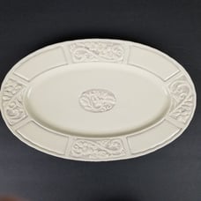 NEW CARMEL CERAMICA FLOWER GARDEN COLLECTION 16 CREAM OVAL PLATTER