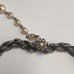 Miriam Haskell Vintage Chain Necklace with Faux Pearl Flower Clasp and Extender