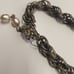 Miriam Haskell Vintage Chain Necklace with Faux Pearl Flower Clasp and Extender