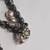 Miriam Haskell Vintage Chain Necklace with Faux Pearl Flower Clasp and Extender