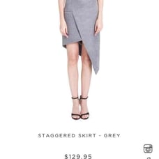 NWOT gray asymmetrical structured skirt
