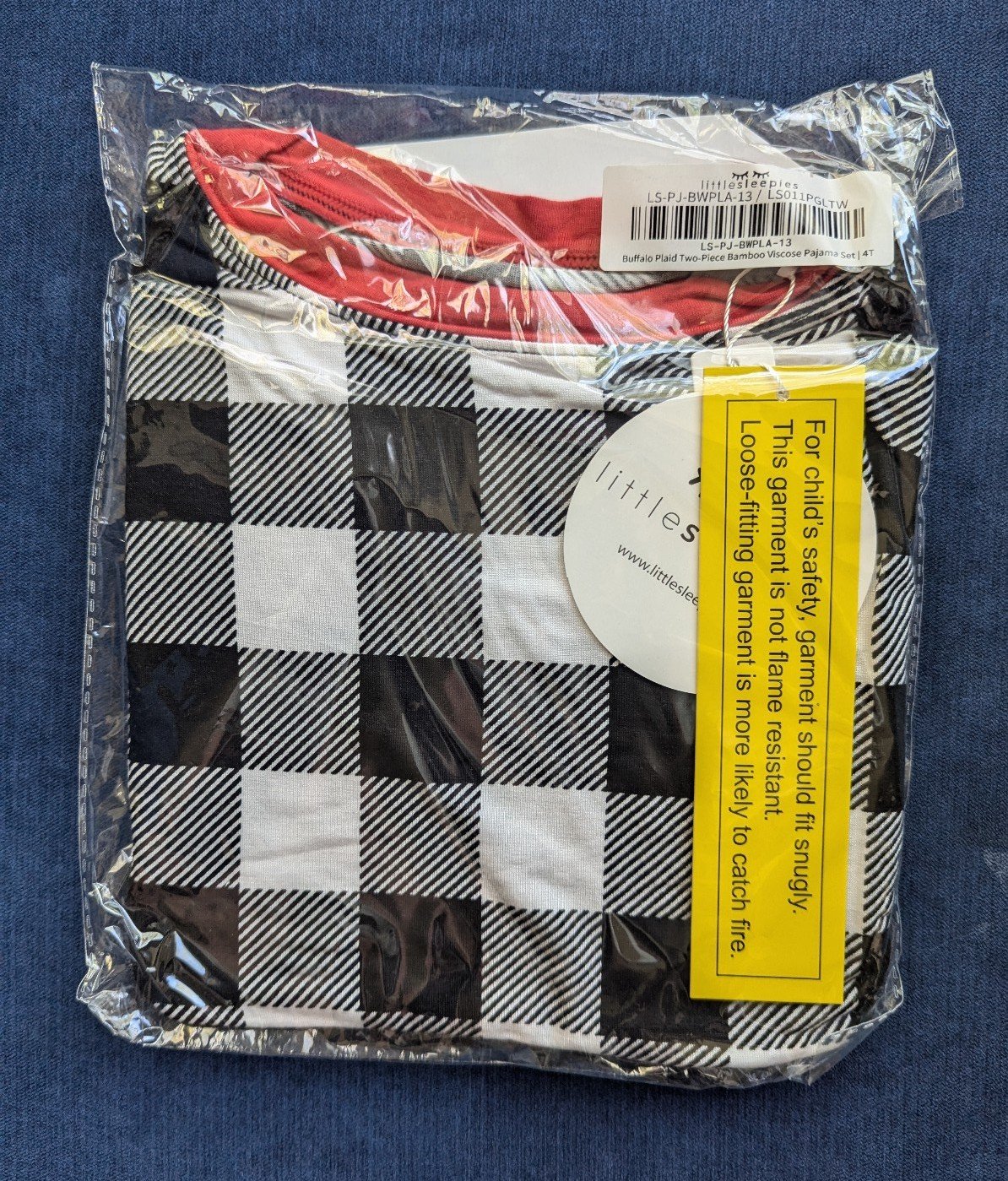 Little Sleepies Buffalo Check Long Sleeve PJs size 4T