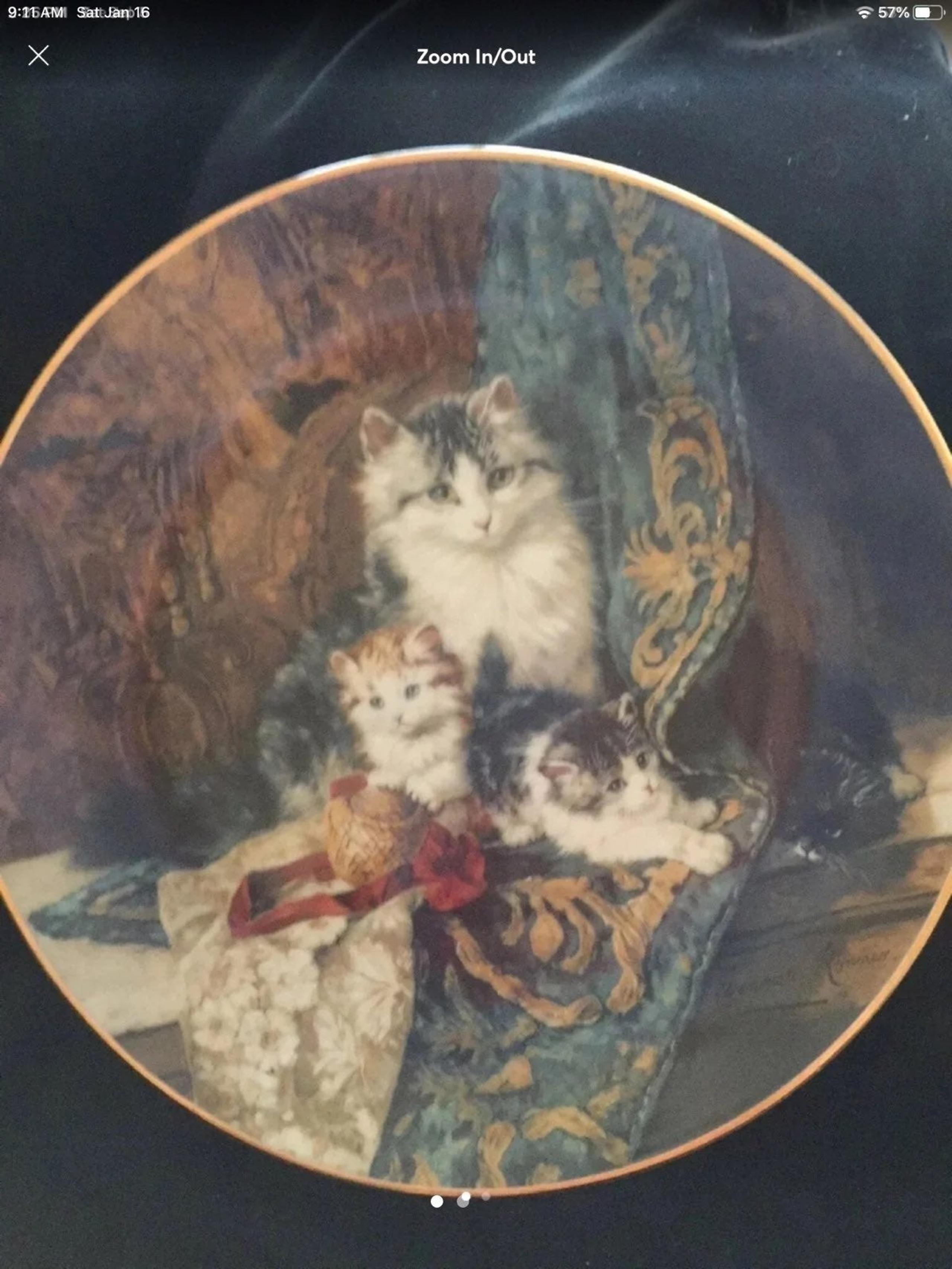 Vintage "Victorian Cat" Collectors Plate