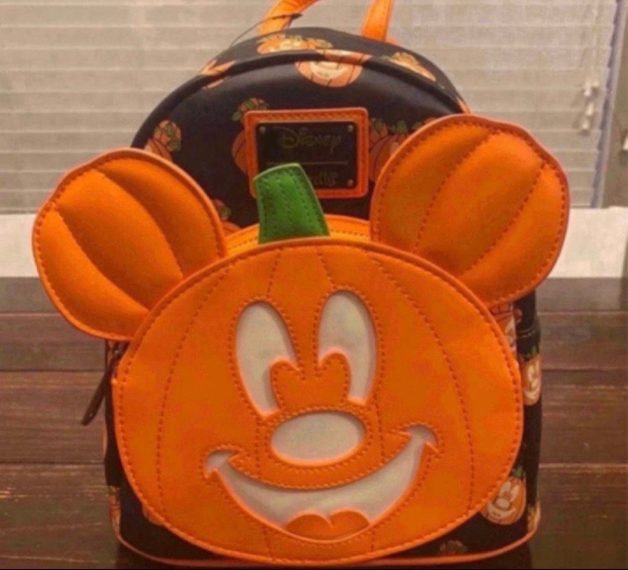 Loungefly Disney Pumpkin Mickey-O-Lantern Glow in the Dark Mini Backpack